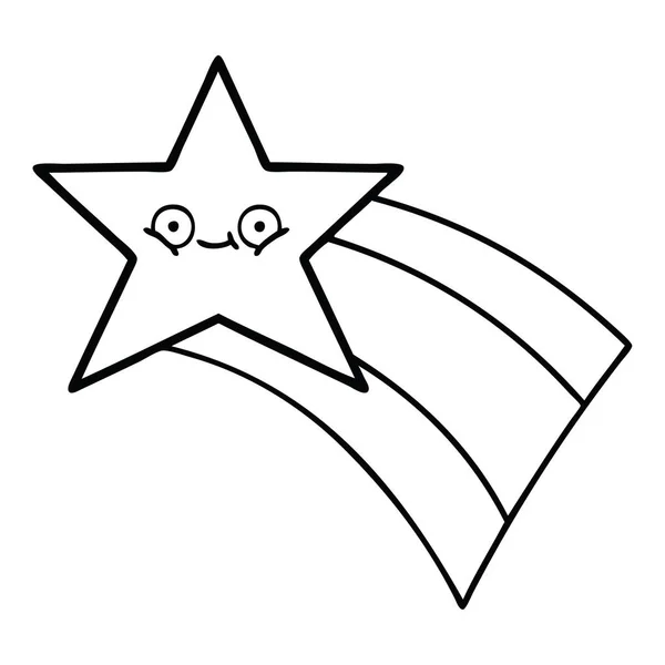 Vonalas rajz rajzfilm lövöldözős szivárvány csillag — Stock Vector