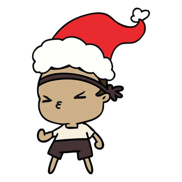 Christmas tecknade av kawaii pojke — Stock vektor