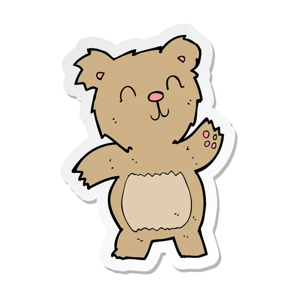 Sticker Cartoon Teddy Bear — Stock Vector