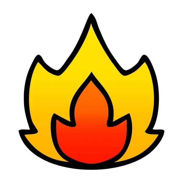 Gradientu Zacieniowane Kreskówka Ognia — Wektor stockowy
