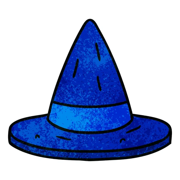 Dokulu karikatür doodle bir cadı şapka — Stok Vektör