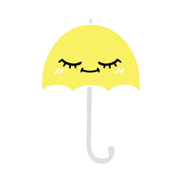 Platt Färg Retro Tecknade Paraply — Stock vektor