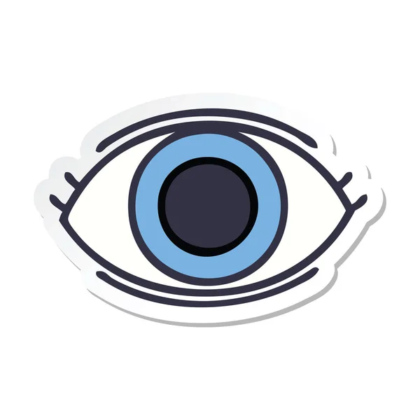 Sticker Cute Cartoon Eye — Stock Vector