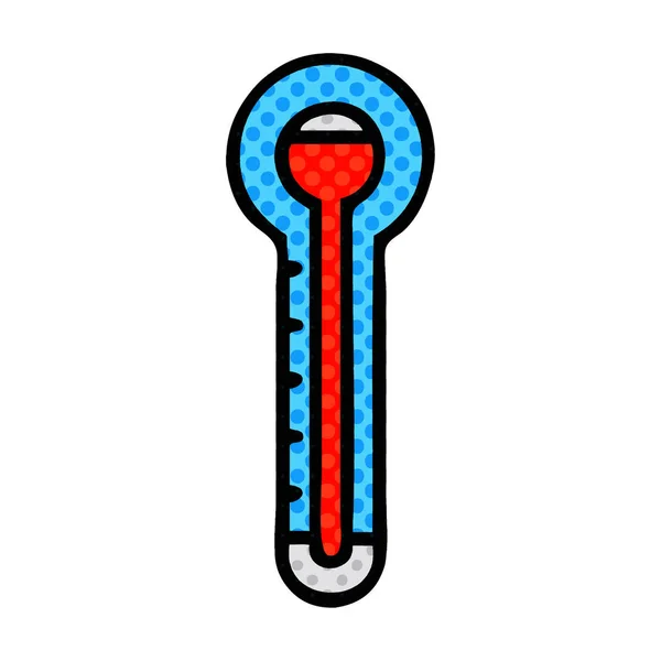 Comic Book Style Cartoon Glass Thermometer — Stock Vector