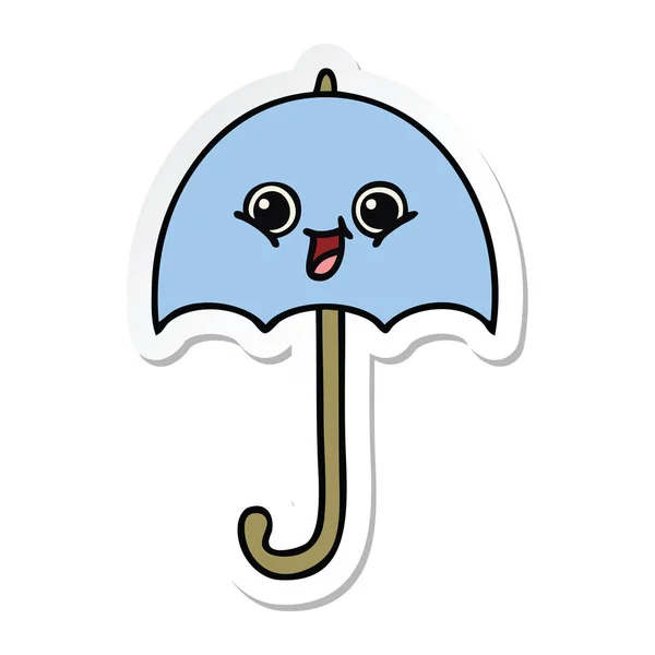 Etiket sevimli çizgi şemsiye — Stok Vektör