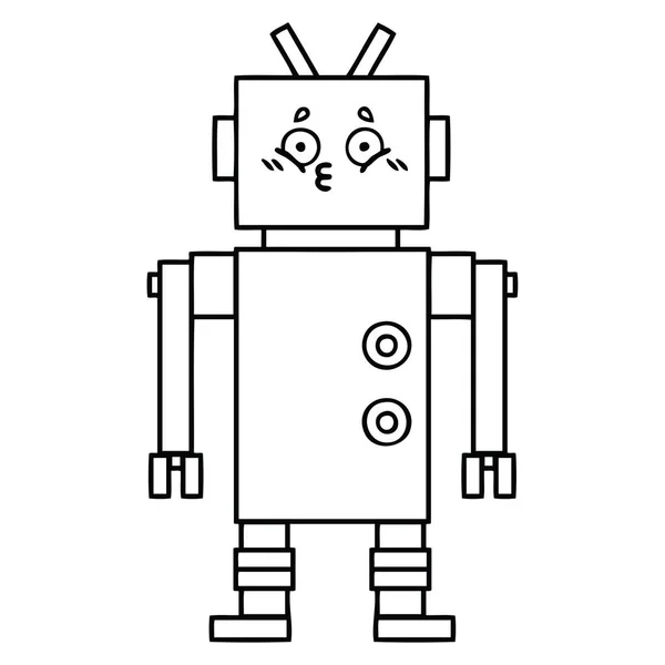 Dibujo Línea Dibujos Animados Robot — Archivo Imágenes Vectoriales