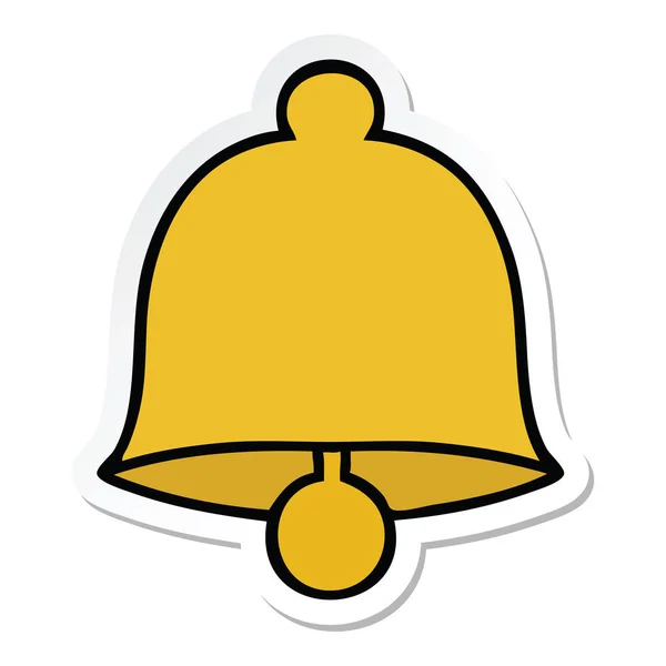 Sticker Van Een Leuke Cartoon Brass Bell — Stockvector
