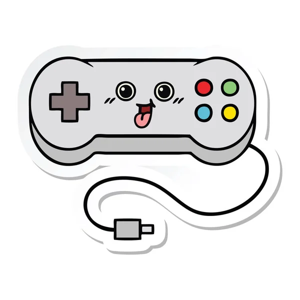 Sticker Cute Cartoon Game Controller — Stock Vector