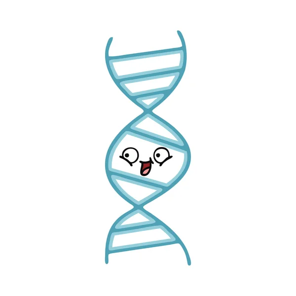 Flat color retro cartoon DNA strand — Stock Vector