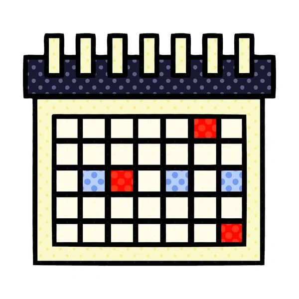 Historieta Estilo Cómic Calendario Trabajo — Vector de stock