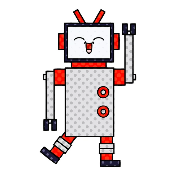 Robot de dibujos animados estilo cómic — Vector de stock