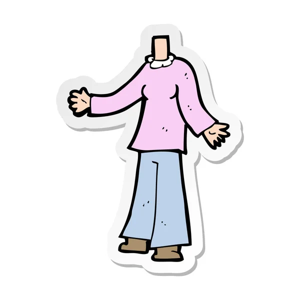 Sticker Van Een Cartoon Vrouwelijk Lichaam — Stockvector