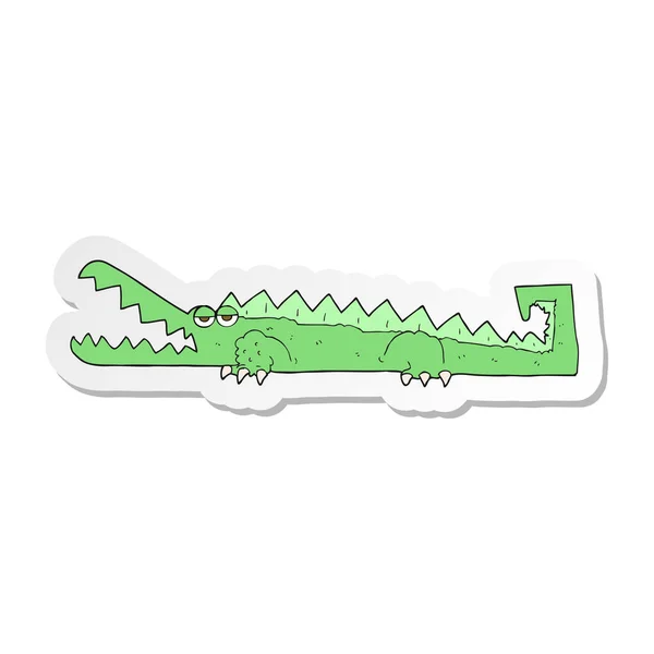 Etiqueta Crocodilo Desenho Animado —  Vetores de Stock