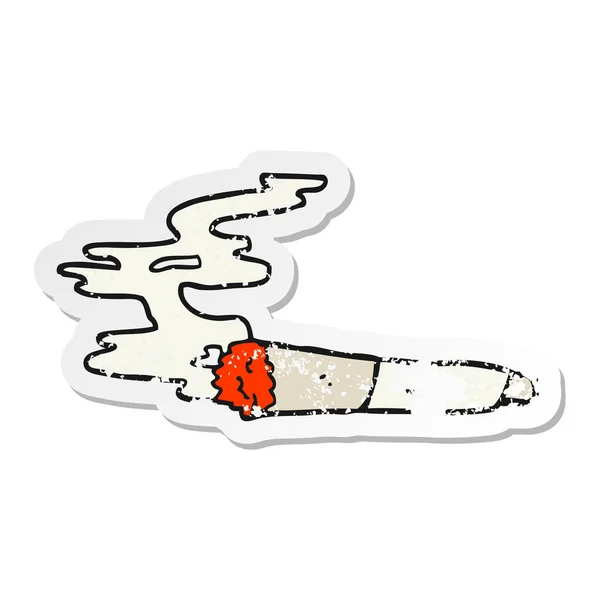 Bir Çizgi Film Sigara Sıkıntılı Etiket — Stok Vektör