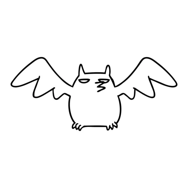 Kreslení čar doodle noc bat — Stockový vektor