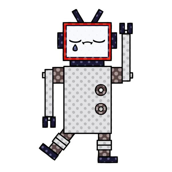 Comic book stijl cartoon robot — Stockvector