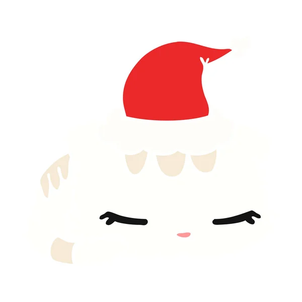Handgezeichneter Weihnachtscartoon Der Kawaii Katze — Stockvektor
