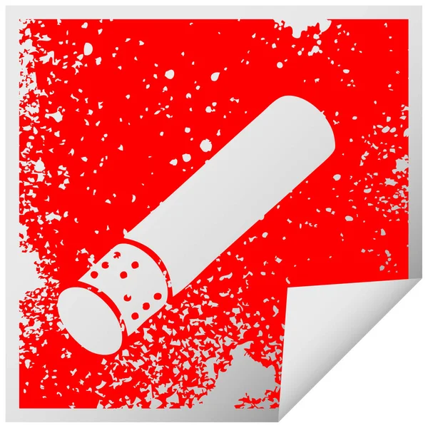 Quadratisches Peeling Aufkleber Symbol Zigarettenstange — Stockvektor