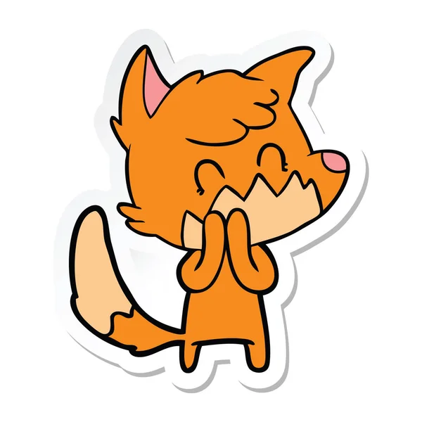 Sticker van een cartoon vriendelijke fox — Stockvector