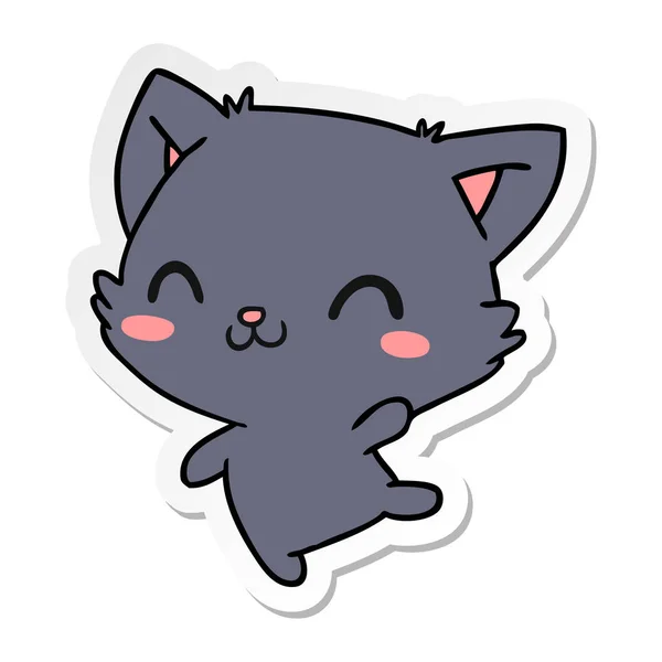 Sticker Dibujos Animados Ilustración Lindo Kawaii Gato — Archivo Imágenes Vectoriales