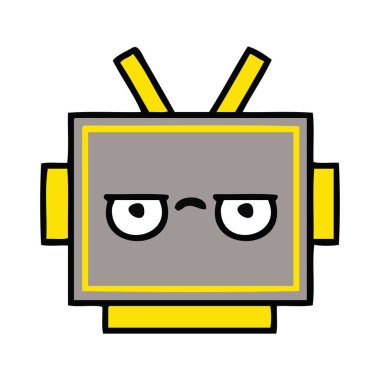 sevimli çizgi robot baş