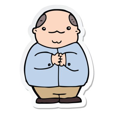 etiket bir karikatür kel adam