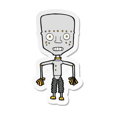 komik karikatür robot Sticker