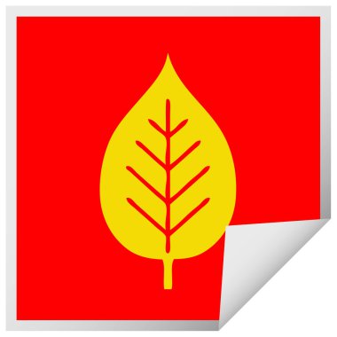 yaprak yeşil etiket karikatür peeling Meydanı