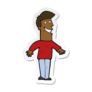 bir çizgi film sırıtan adam etiketi