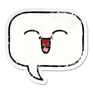 sevimli çizgi konuşma balonu sıkıntılı etiket