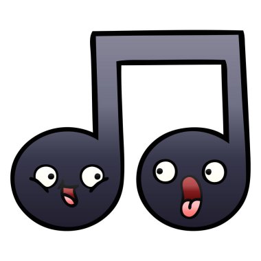 bir nota degrade gölgeli karikatür