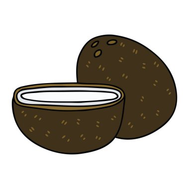 çizilmiş ilginç karikatür Hindistan cevizi el