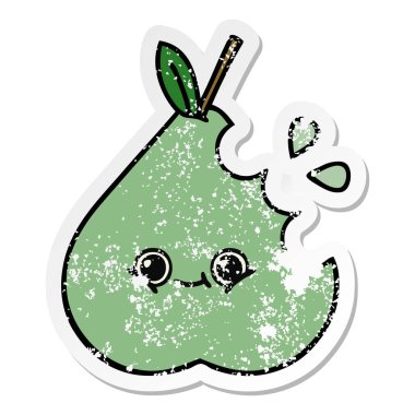 sevimli çizgi armut sıkıntılı etiket