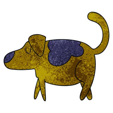 ilginç el çizilmiş karikatür köpek