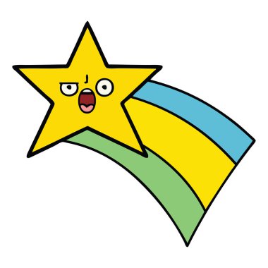 sevimli çizgi bir çekim rainbow yıldız