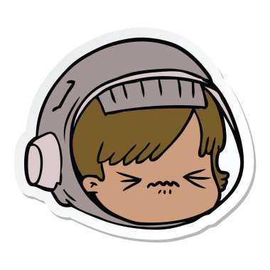 etiket bir karikatür astronot yüz vurguladı