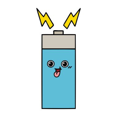 sevimli çizgi bir pil