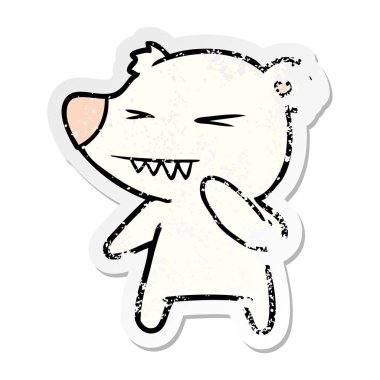 kızgın kutup ayısı karikatür sıkıntılı etiket