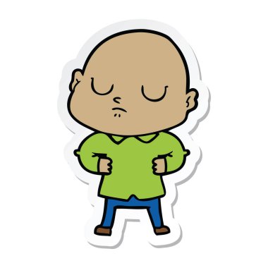 etiket bir karikatür kel adam