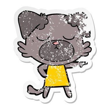 sevimli çizgi köpeklerin sıkıntılı etiket