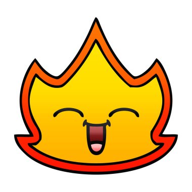 Degrade gölgeli karikatür bir ateş