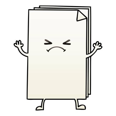 Degrade gölgeli ilginç çizgi film çapraz kağıt yığınını