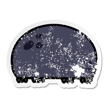 ilginç bir el sıkıntılı etiket karikatür böceği çizilmiş