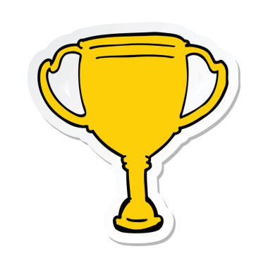 bir çizgi film spor kupa etiket