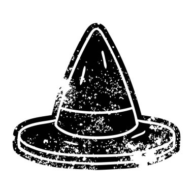 Grunge sıkıntılı simgesi bir cadı şapka