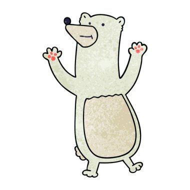 ilginç karikatür kutup ayısı el çekilmiş