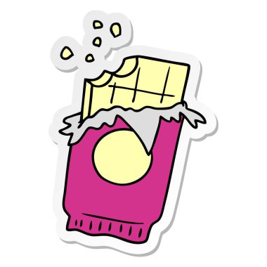 elle çizilmiş etiket karikatür doodle çikolata bar