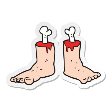 ayakları kesilmiş etiket bir karikatür Brüt
