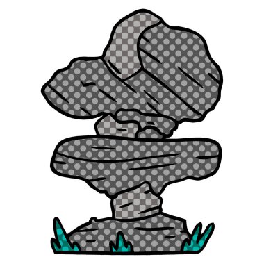 elle çizilmiş karikatür doodle gri taş boulder