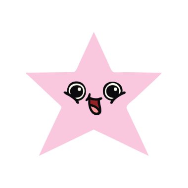 düz renk retro çizgi film yıldız balık